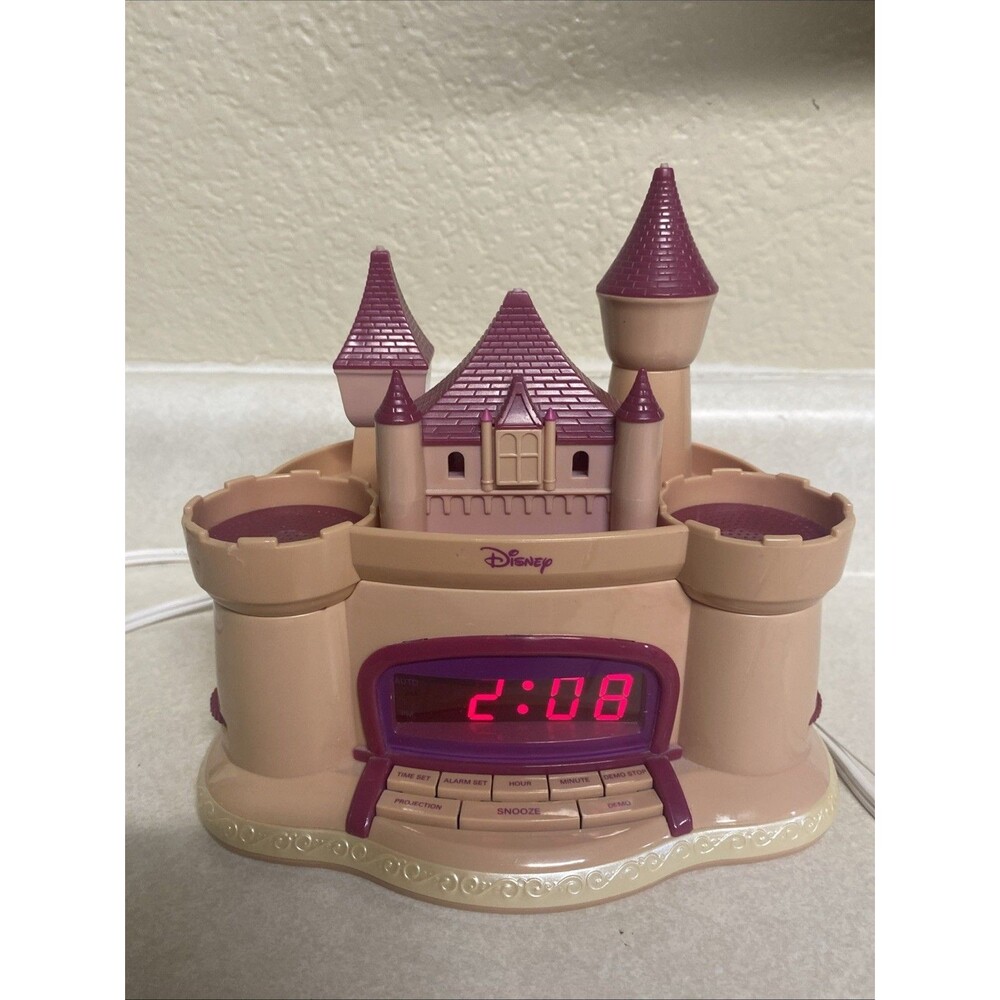 Walt Disney Princess Castle Pink Am Fm Radio Alarm Clock Music/Dome Light Works